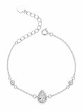 Pulseira entremeio zirconia gota com cravejado 8mm